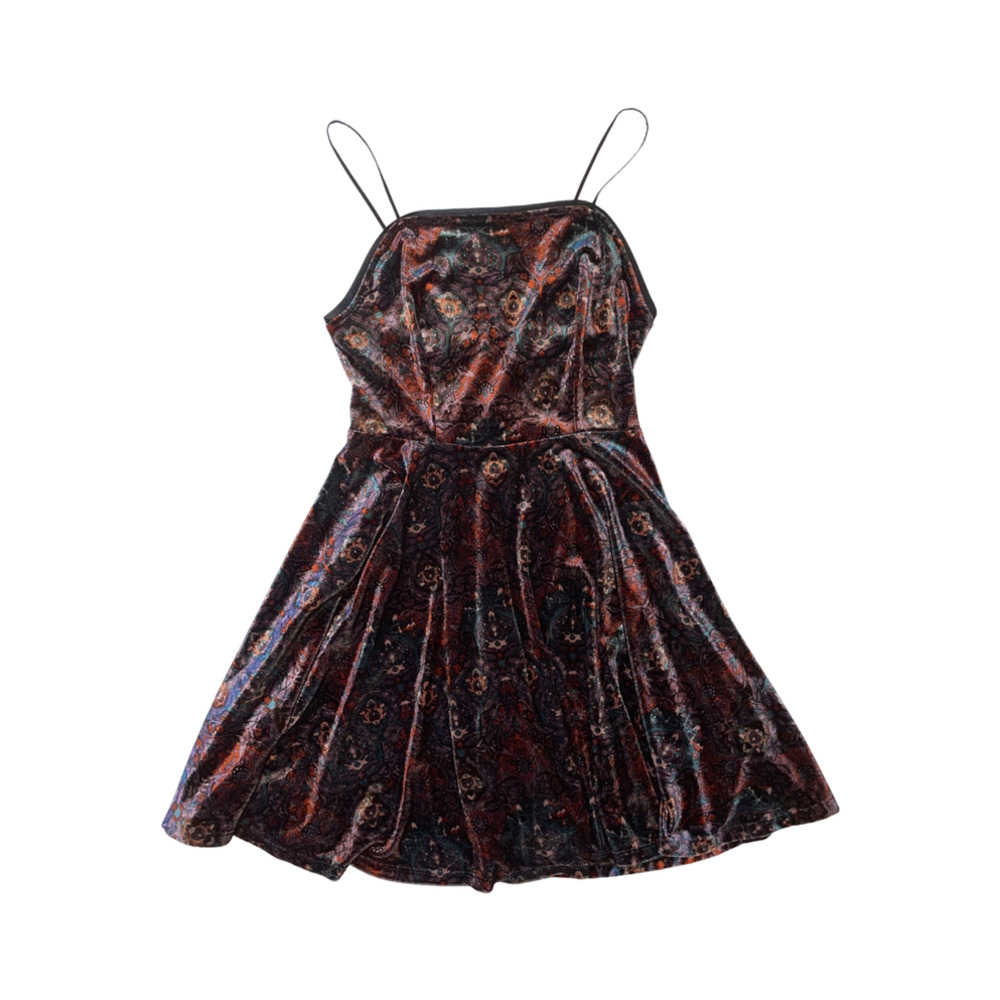 Ecote Jewel-Toned Velvet Strappy Dress